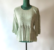 Zielona bluzka Envii L 40 kwiaty floral baskinka wiskoza zieleń