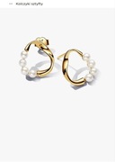 Kolczyki sztyfty o organicznym kształcie z obrabianymi perłami hodowanymi