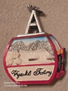 Magnes na lodówkę ceramiczny Tatry Wysokie, Słowacja.Kolejka linowa.Gerlach