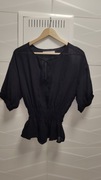 Bluzka Zara Basic r. S czarna guma pas