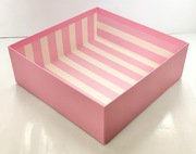 Pudełko dekoracyjne różowe paski ozdobne box różowa tacka 22 x 22 x 7,8 cm