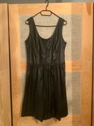 Reserved Sukienka czarna eco skóra 40 - NOWA