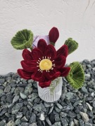 Lotos , Bukiety, Doniczka ceramiczna Kwiaty, prezent , druciki szenilowe