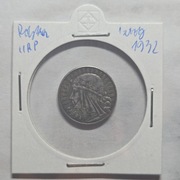 Stara Moneta Polska IIRP 1 złoty zł Głowa Kobiety 1932 r.