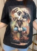 Tshirt drogie Chiny królik bawełna bajkowy biżuteryjny  voga paparazzi 