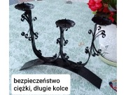 Świecznik Ciężki 3 ramienny Czarny Metaloplastyka