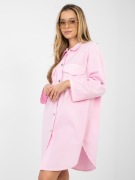 Jasnoróżowa casualowa sukienka szmizjerka RUE PARIS