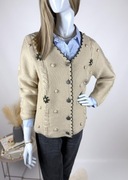 Vintage sweter z wełną bobble knit retro vibe cozy ciepły gruby casual