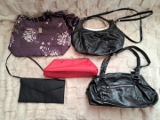 Zestaw torebek torebka czarna fioletowa czerwona - 5sztuk nr1