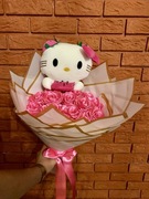 Bukiet hello kitty z wiecznych róż. Wieczne róże