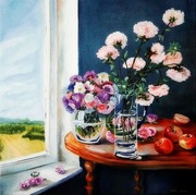 Martwa natura z astrami - obraz