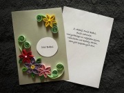 Kartka dzień babci i dziadka, dla babci, ręczenie robiona, quilling