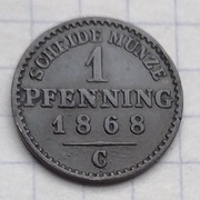 #2224 Niemcy Prusy 1 fenig 1868 C