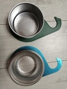 Sitko do zlewu cedzak ze stali nierdzewnej uchwyt na bateria kuchenna