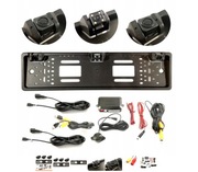 KAMERA cofania z CZUJNIKAMI parkowania w ramce tablicy + wyświetlacz LED 