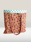 MAMAJASTUDIO Torba na zakupy,bawełniana torebka na ramię,shoperka kol.kwiat