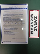 Zestaw: instrukcja dobrych praktyk produkcyjnych + zaraz wracam + BHP