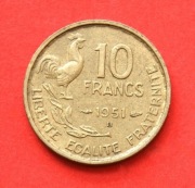 10  Franków  1951 B  r  -  Francja   Marianna    