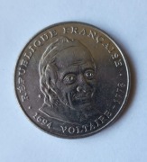 MONETA Francja 5 franków 1994 Urodziny Woltera