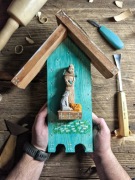 Kapliczka Święty  Franciszek ze zwierzętami drewno rzeźba prezent 