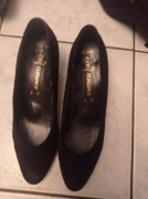 Zamszowe skóra czarne na słupku Era Elegance 41,5 