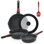 AIKENBBKK 5-częściowy zestaw patelni 20/24/28 cm ze zdejmowanym uchwytem