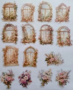 naklejki 15 szt okna kwiaty róż scrapbooking