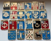 Odznaki ZSRR Herby miast Gubernia Warszawska Bardzo rzadkie 23 szt