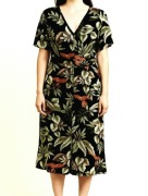 Sukienka damska midi czarna na guziki motywem kwiatowym Eur 50 firmy OASIS