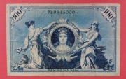 Stary BANKNOT NIEMCY 100 marek Reichsbanknote 1908 roku.  Stan!