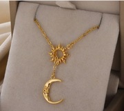 Naszyjnik ze stali nierdzewnej księżyc słońce 