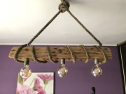 Lampa LUX-LAMP Drewno Dąb+Lina wykonana ręcznie.