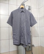 Koszula męska L  Lacoste szara 38 biała czarna w kratę w kratkę siwa kl