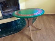 STOLIK KAWOWY W STYLU IRLANDZKIM DĘBOWY ŻYWICA 