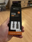 Kabel USB - USB-C 2.1A czarny oplot