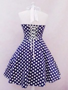 Sukienka pin up w stylu lat 50 60 80 gorchy kropki wiązana retro z gorsetem