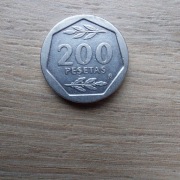 Hiszpania 200 pesetas 1986 stan II; Juan Carlos I