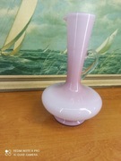 Wazon ze szkła opalowego – różowy – vintage, lata 60.–70. XX w.