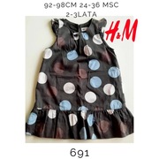 Sukienka H&M 92-98cm 24-36 miesięcy 2-3lata w duże grochy
