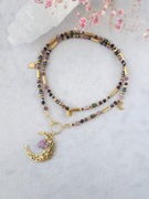 Naszyjnik z kamieni naturalnych i stali UNIKAT