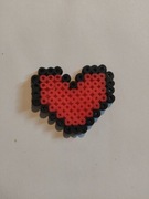 serce serduszko czerwone z koralików do prasowania