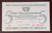 5 marek polskich - 1919 r.  seria IK 563291 