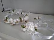 Zestaw 3w1 wianek na głowę komunijny uniwersalny osłonka I korsarz okazja 