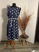 Sukienka w grochy z 61 procent lnu