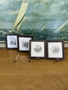 Mini grafiki w drewnianych ramkach – Niemcy / Ren