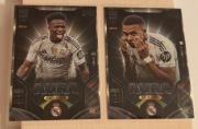Dwie karty piłkarskie Aura Excellence Mbappe i Vini Panini 365 (2026)