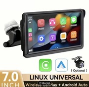7-Inch Carplay Android Touchscreen Display with Reverse Camera, Wireless,