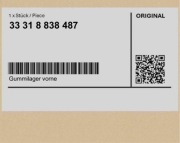 Poduszka gumowa, Tuleja przedniej belki wózka 33318838487 BMW 2, 3,4