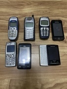 Mix starych telefonow vintage kolekcja sony ericsson samsung sagem bosch