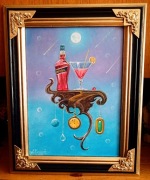 "SURREALIZM MAGICZNY -OBRAZ OLEJNY NA PŁÓTNIE 52x42 